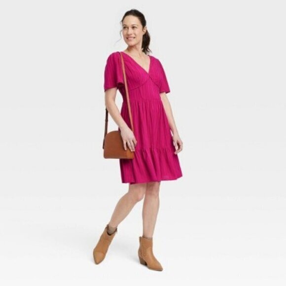 Women's Short Sleeve A-line Dress | Knox Rose | Small - Picture 12 of 12